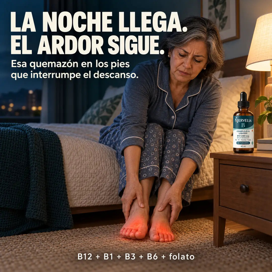 Las cifras de una rutina que cabe en su día: 5.000 mcg de B12 por porción, 60 días a una porción diaria y 90 ml por frasco. Porción: 1,5 ml.