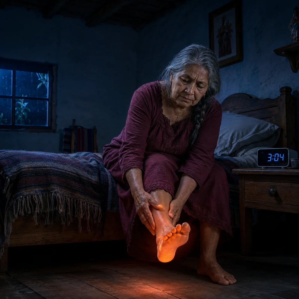 Mujer despierta de madrugada con sensación de ardor en los pies