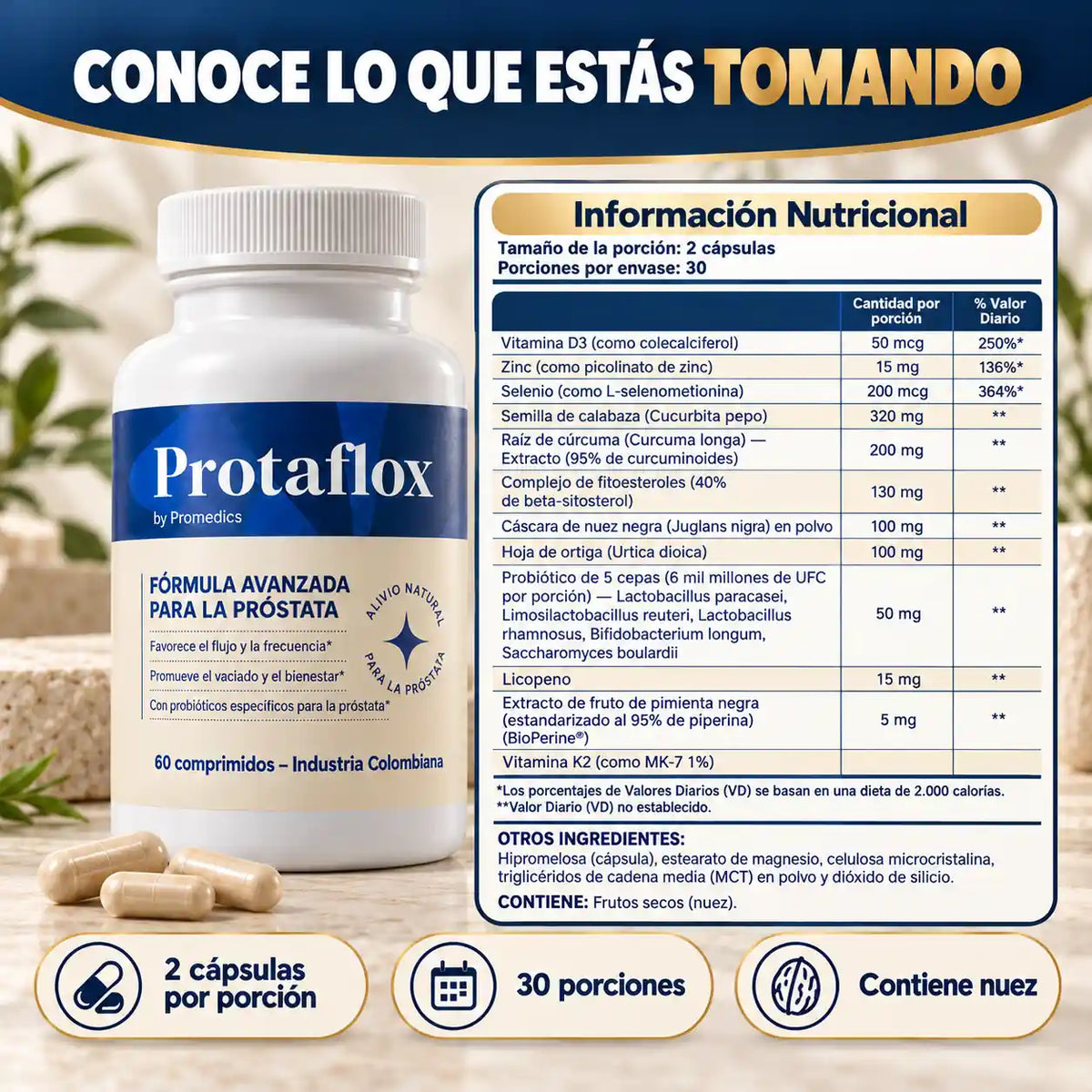 Fotografía de ProtafloX con información destacada de su presentación