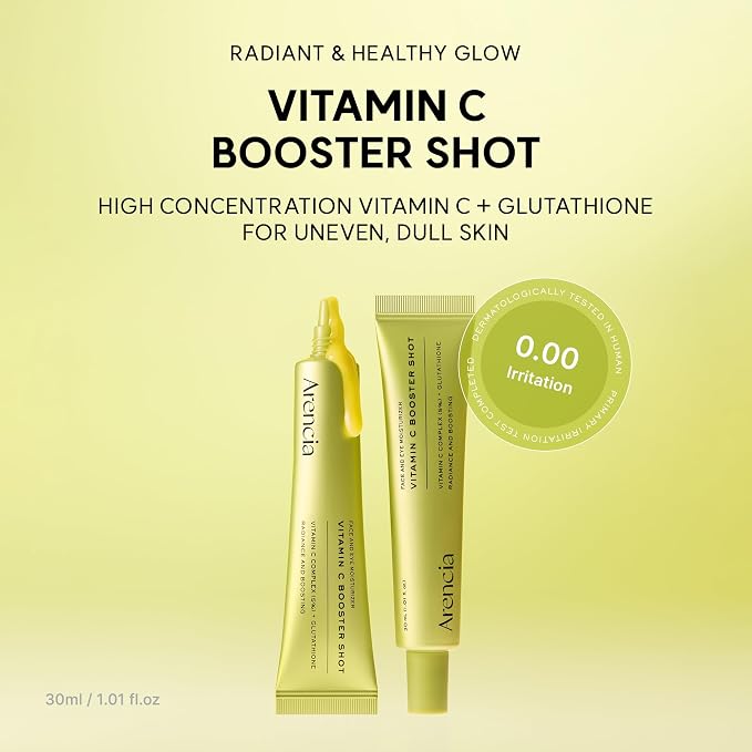 Arencia Suero de Impulso de Vitamina C con Glutatión, Niacinamida y Vitamina E para Piel Luminosa 1.01 fl oz