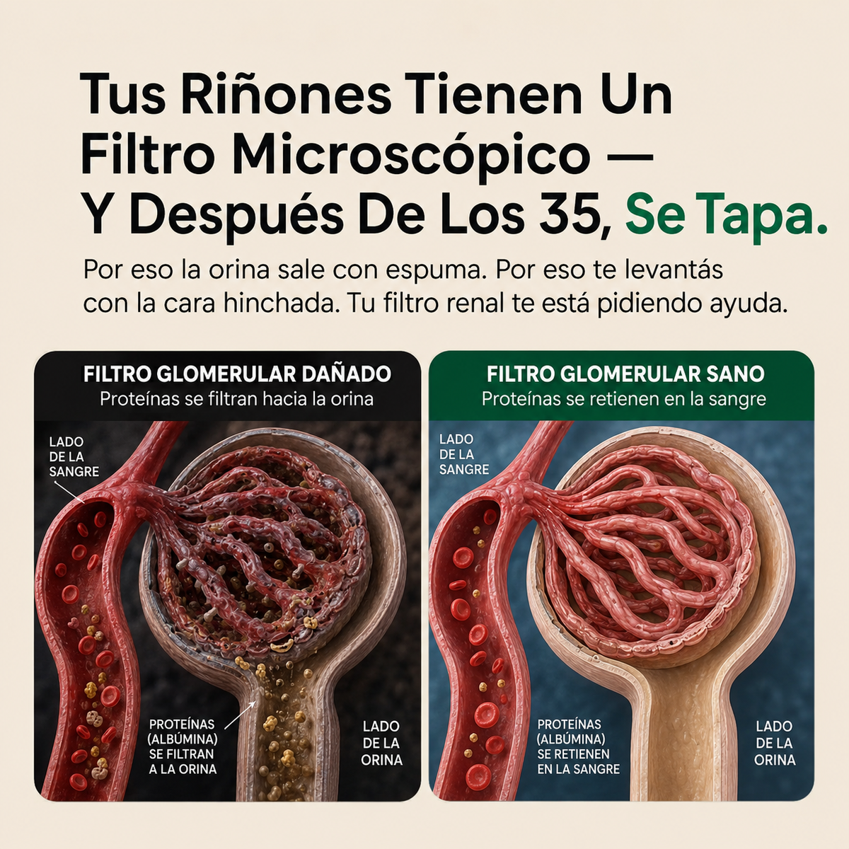 Comparación visual entre sensación ligera en la mañana e hinchazón por la tarde