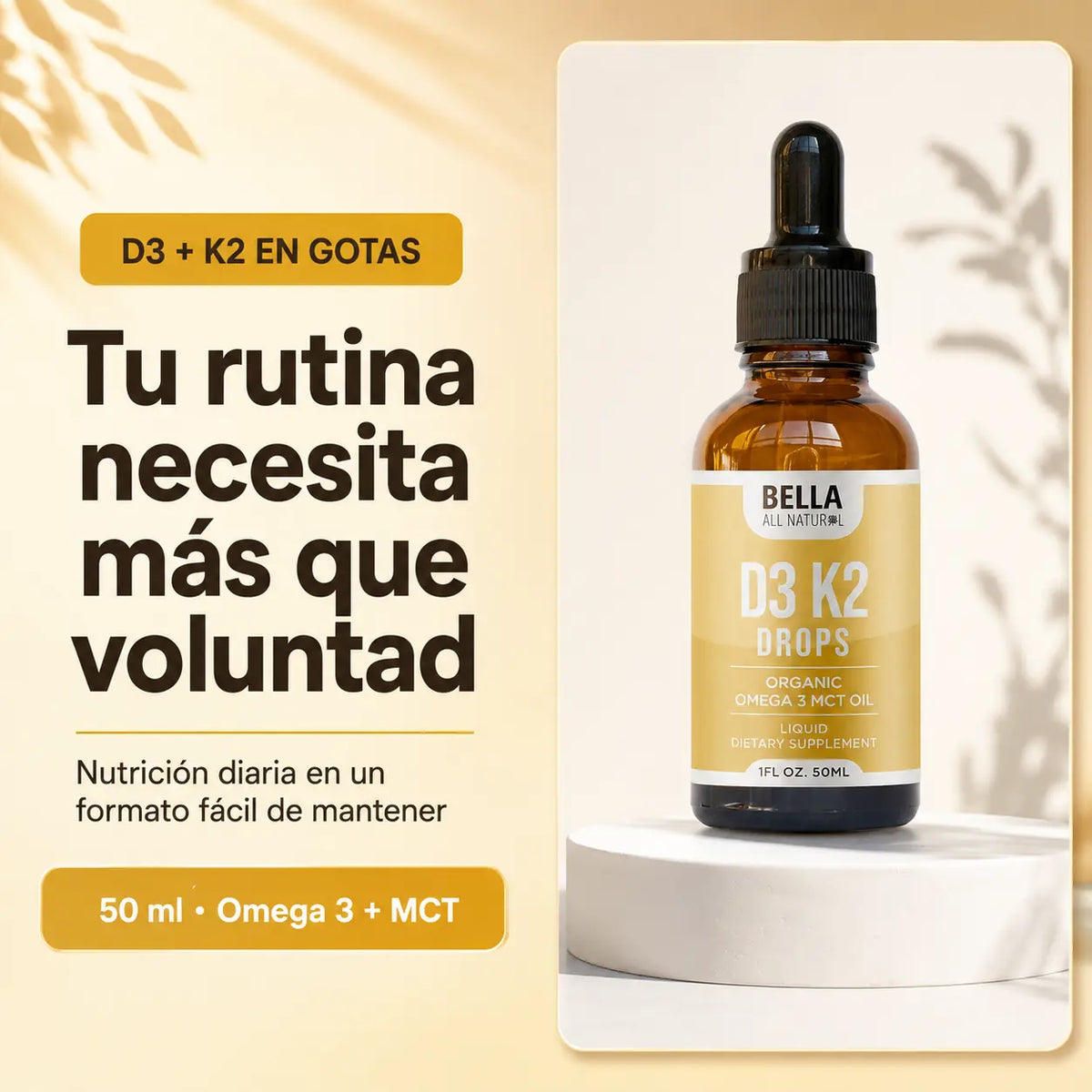 Bella D3 K2 Drops y una rutina nutricional fácil de mantener