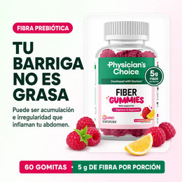 Fiber Gummies de Physician's Choice: 60 gomitas y 5 gramos de fibra por porción