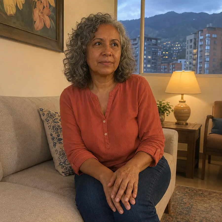 Luz Marina Rojas en su sala