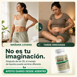 Comparación visual entre sensación ligera en la mañana e hinchazón por la tarde